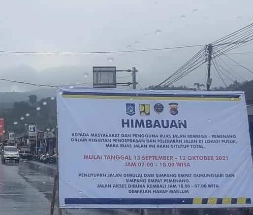 Jalan Rembiga-Pemenang Ditutup Total Sampai Oktober