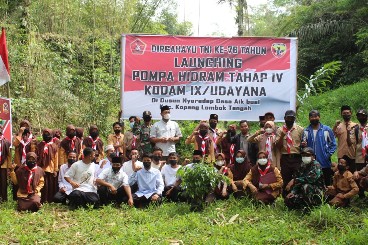 Kodim 1620/Lombok Tengah Launching Pompa Hidram Tahap IV, Sasar Aik Bual