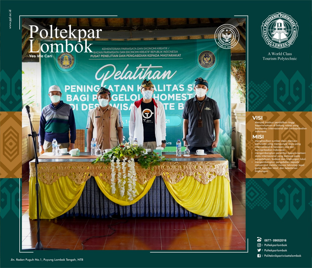 Poltekpar Lombok Gelar Pelatihan Tingkatkan Kualitas SDM Pengelola Homestay