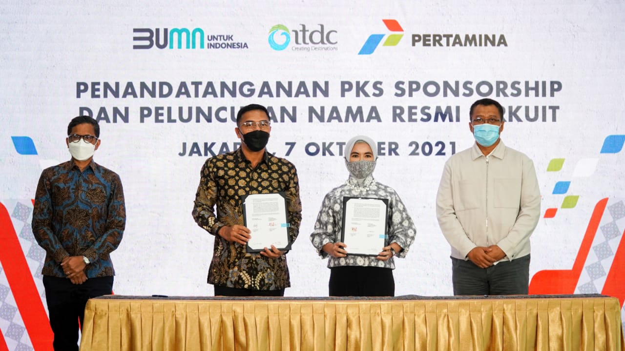 ITDC dan Pertamina Tandatangani Kerjasama Sponsorship MotoGP 2022