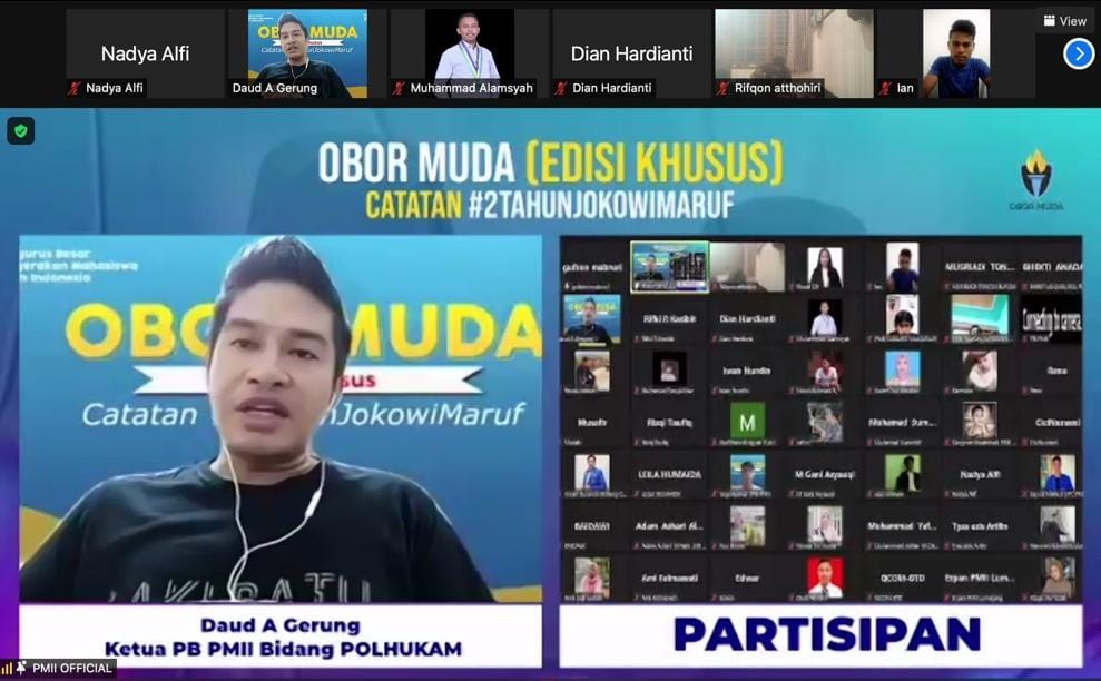 Dialog Publik Obor Muda PB PMII: Soroti Isu Demokrasi, Hukum, dan HAM Era Jokowi-Ma'ruf