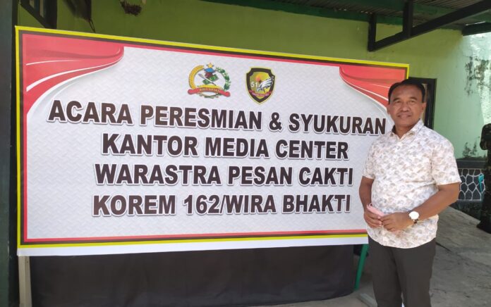 Kadis Kominfotik Dukung Media Center Warastra Pesan Cakti Korem 162/Wira Bhakti