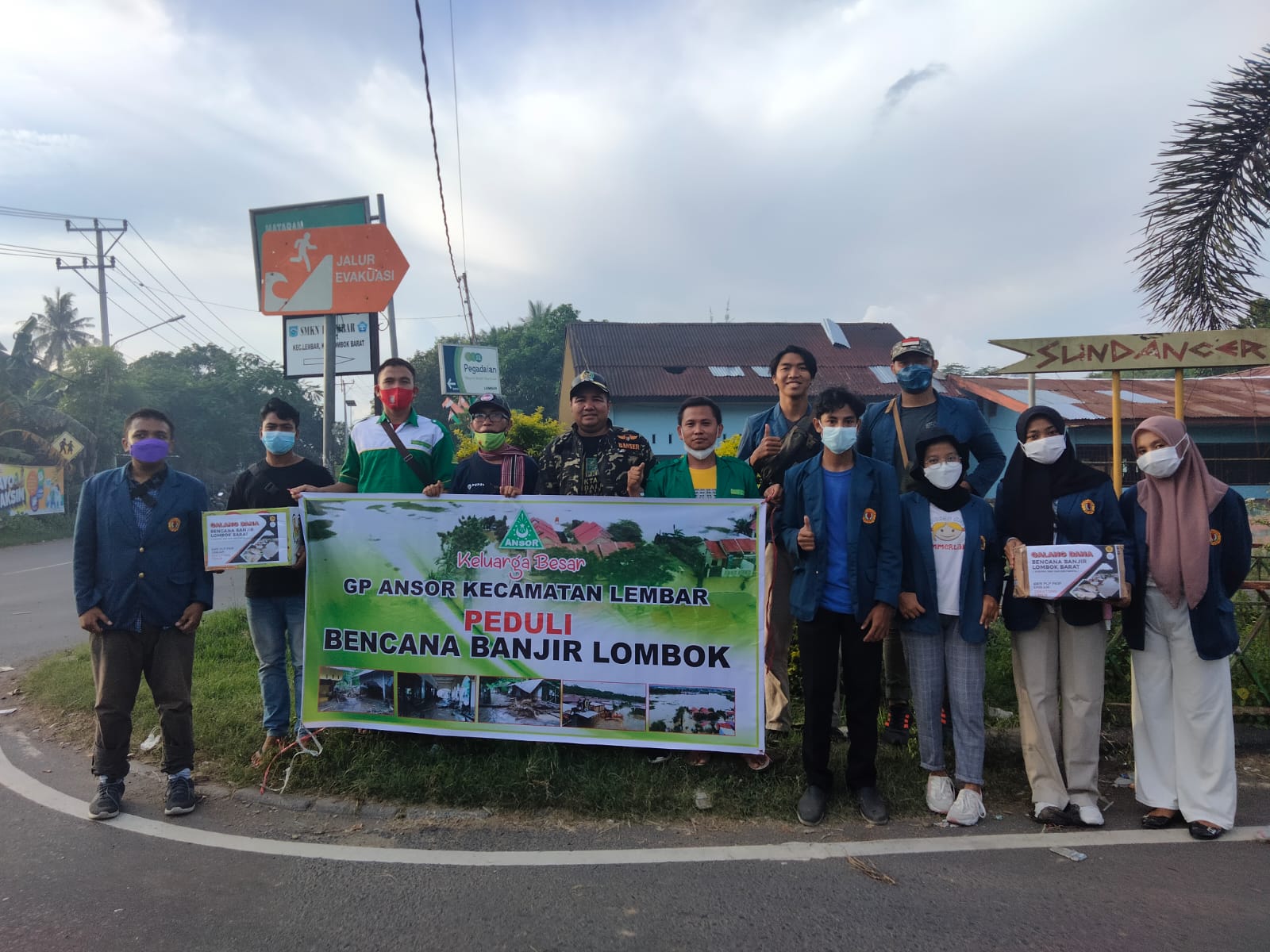 GP Ansor Kecamatan Lembar Galang Dana Untuk Korban Banjir Lombok Barat