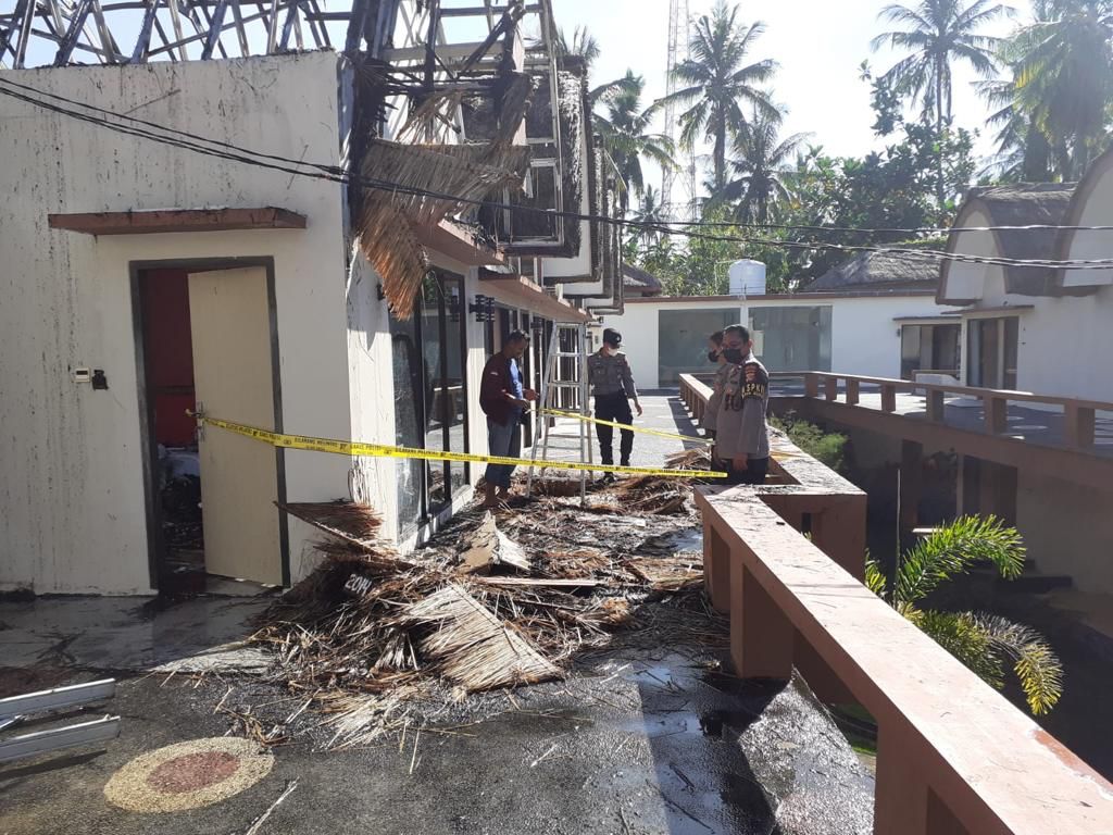 Korsleting Listrik, Hotel Melati di Kuta Lombok Hangus Terbakar