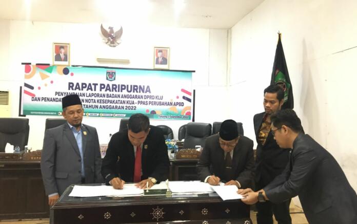 DPRD dan Pemda KLU Sepakati KUA-PPAS Perubahan APBD 2022